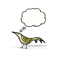cartoon bird with speech bubble N341