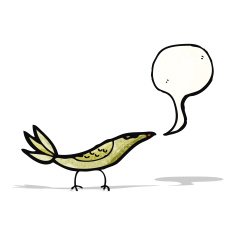 cartoon bird with speech bubble N342