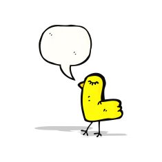 cartoon bird with speech bubble N343