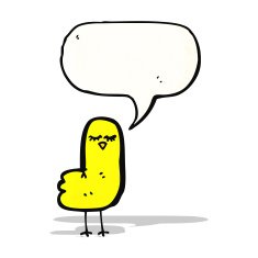 cartoon bird with speech bubble N344