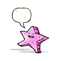 carton dancing star with speech bubble N2