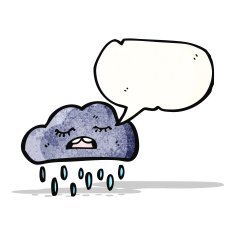 cartoon rain cloud with speech bubble N19