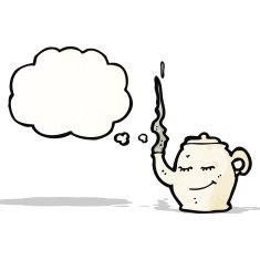 teapot with thought bubble cartoon N2