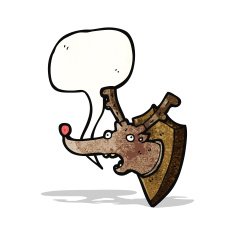 stuffed christmas reindeer head cartoon