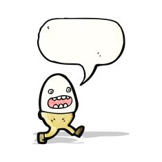 cartoon runny egg