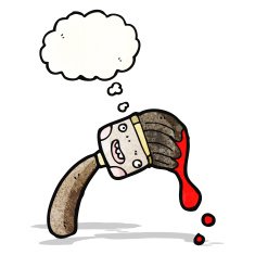 cartoon paint brush with thought bubble N3