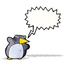 funny cartoon penguin with speech bubble N5