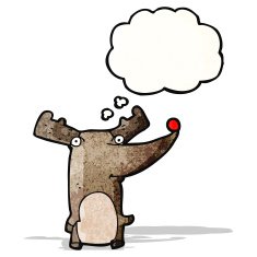 cartoon red nosed reindeer N12