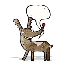 cartoon reindeer with speech bubble N8