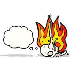flaming skull cartoon N11