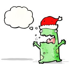 christmas frog cartoon