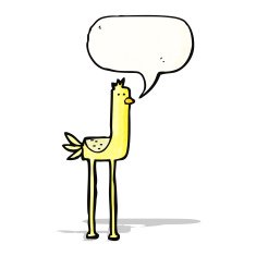 cartoon bird with speech bubble N346