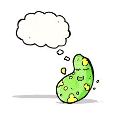cartoon germ with thought bubble N2