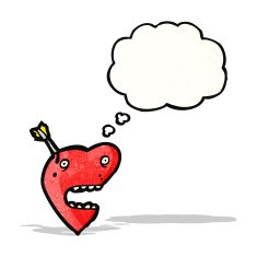 love heart with arrow cartoon