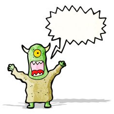 cartoon screaming monster