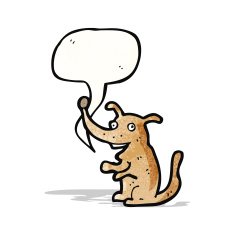 cartoon dog with speech bubble N33