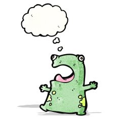 frog with thought bubble cartoon N2