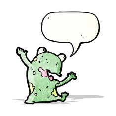 frog with speech bubble cartoon N2