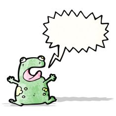 frog with speech bubble cartoon N3