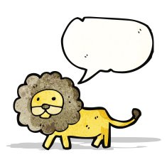 lion with speech bubble