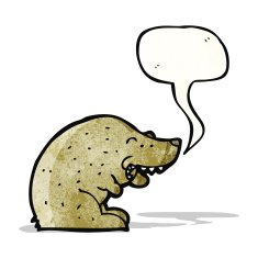 bear with speech bubble cartoon N2