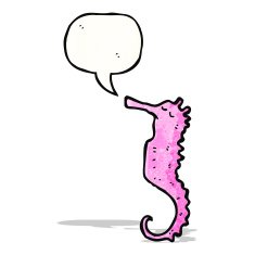 sea horse with speech bubble N2