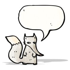 cartoon little wolf N35