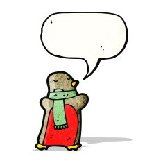 cartoon christmas robin N36