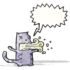 cartoon cat with bad breath N2