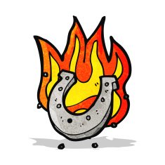 flaming horseshoe cartoon