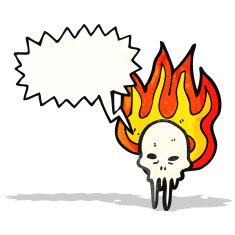 cartoon gross melting skull