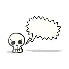 cartoon shrieking skull N4