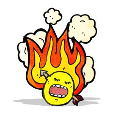 flaming emoticon face cartoon N9