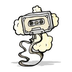 old cassette tape cartoon