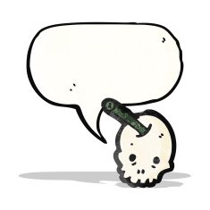 spooky cherry skull cartoon