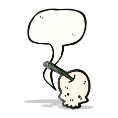 spooky cherry skull cartoon N2