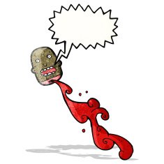 gross chopped head cartoon