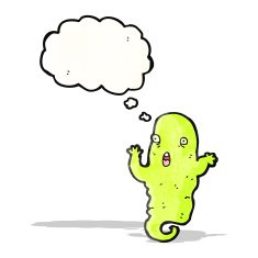 glowing green cartoon ghost