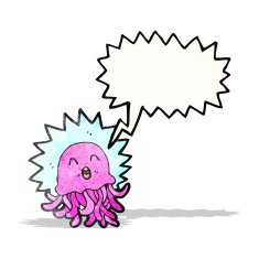 Pink Jellyfish Cartoon N3