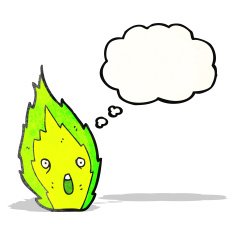 little green flame cartoon