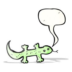cartoon lizard with speech bubble N2