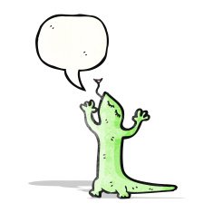 cartoon lizard with speech bubble N3