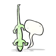 cartoon lizard with speech bubble N4