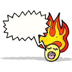 cartoon flaming emoticon face N8