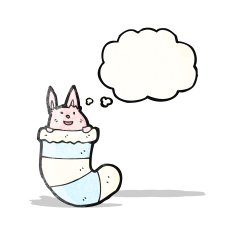 cute rabbit in sock (raster version)