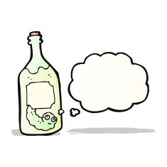 cartoon tequila bottle with worm