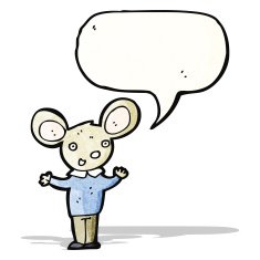 cartoon mouse with speech bubble N26