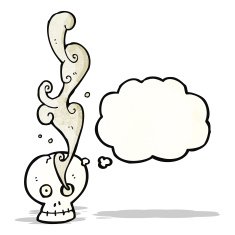 smoking skull cartoon N2