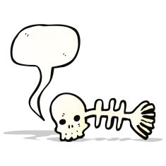 cartoon spooky fish bones symbol N2