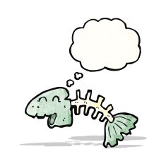 old fish bones cartoon